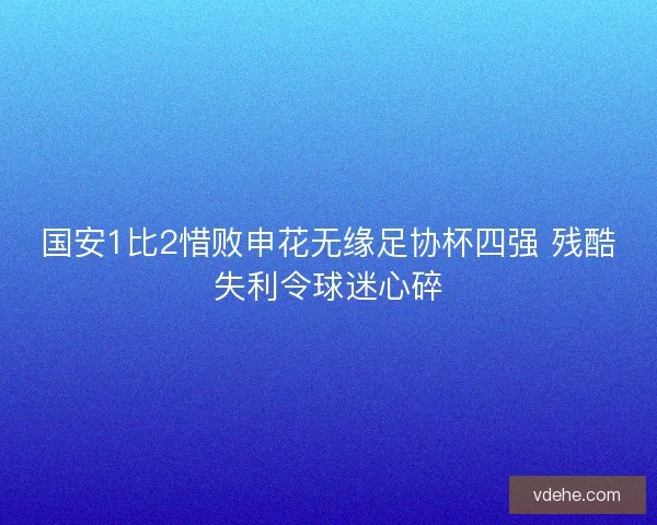 国安1比2惜败申花无缘足协杯四强 残酷失利令球迷心碎 国安1比2惜败申花无缘足协杯四强 残酷失利令球迷心碎